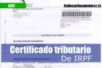 certificado tributario de IRPF